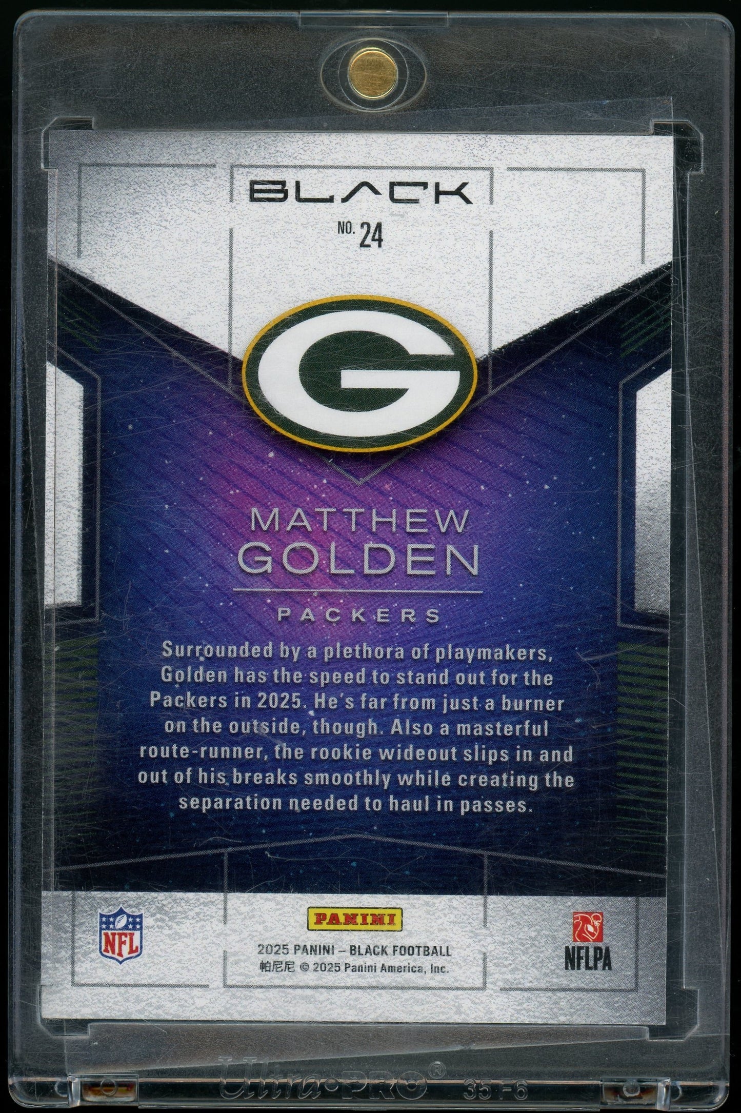 2025 Panini Black Football Matthew Golden #24 RC