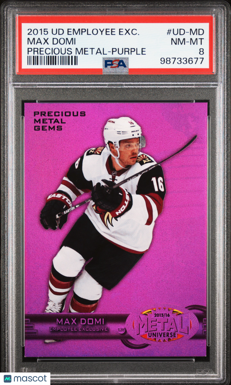 2015 Upper Deck Employee Exclusive Precious Metal-Purple Max Domi #UD-MD PSA 8