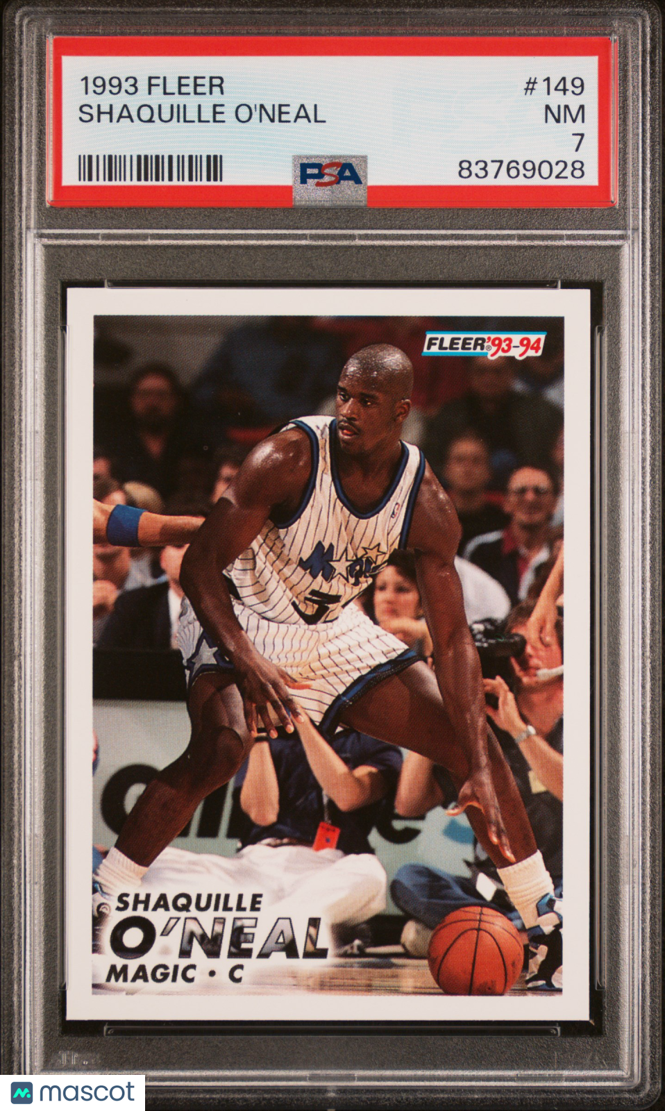 1993 Fleer #149 Shaquille O'Neal Orlando Magic HOF PSA 7 NM