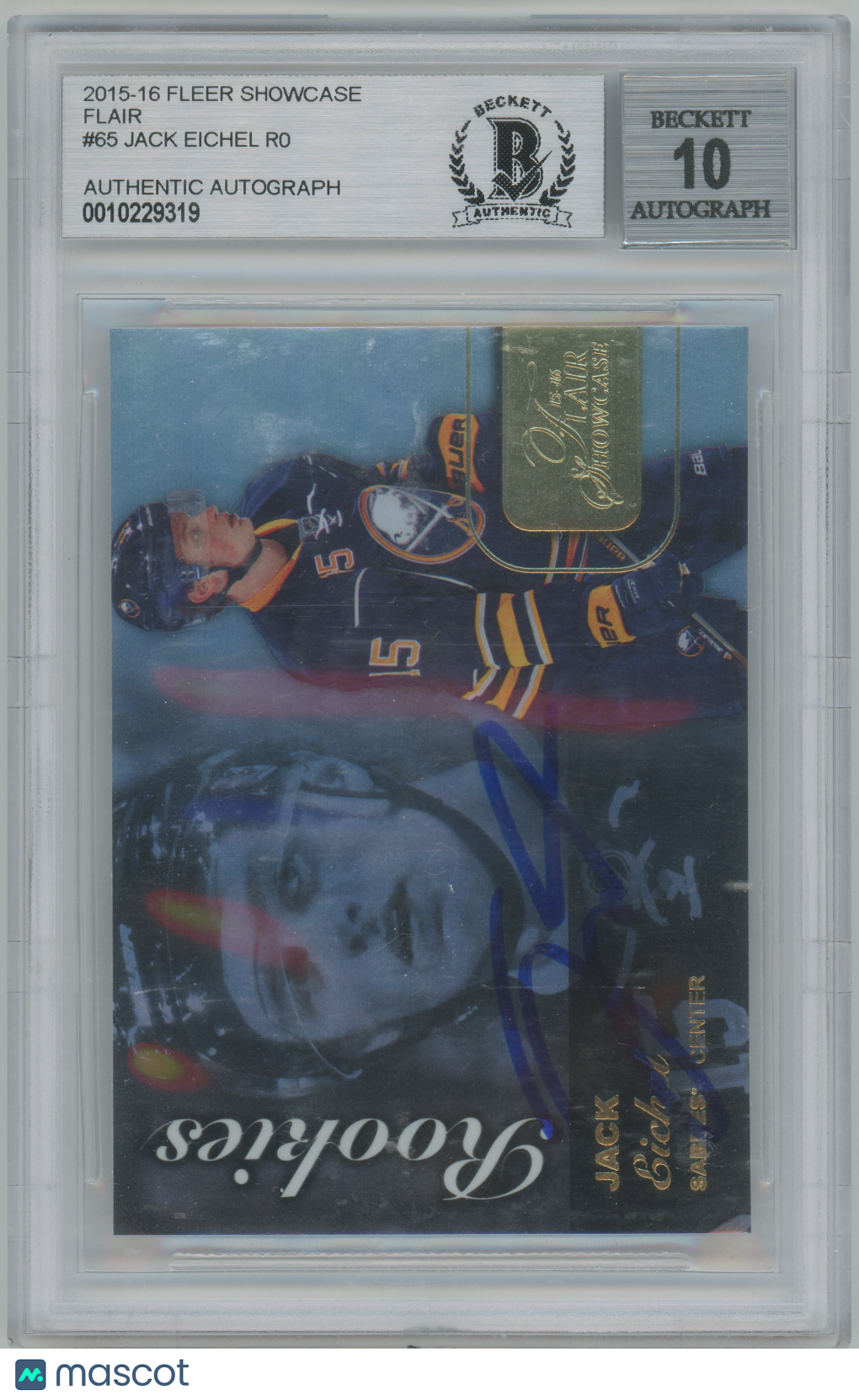 2015 Fleer Showcase Flair - Jack Eichel AUTOGRAPH - BGS Auto 10 - AUTO