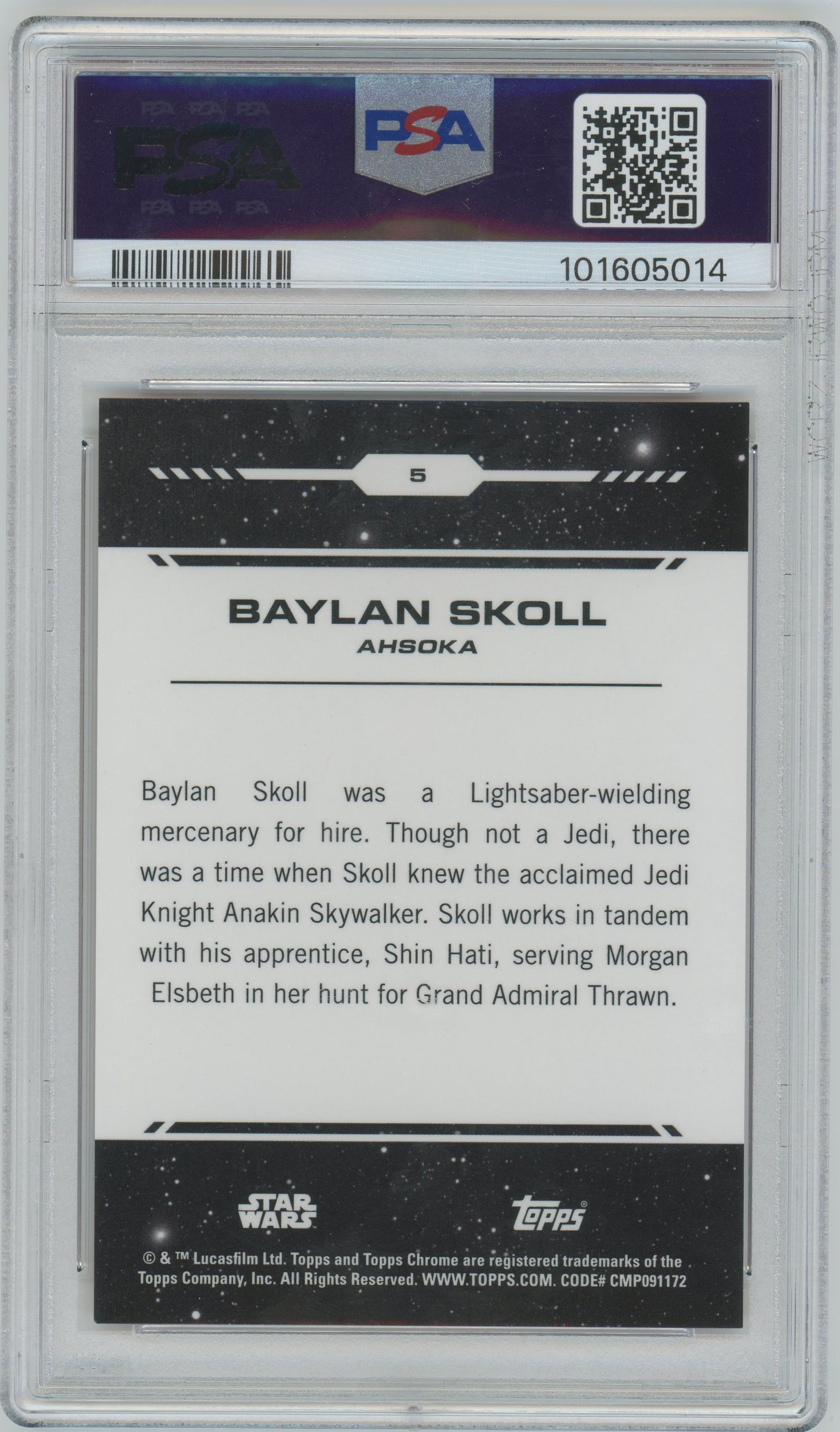Star Wars Baylan Skoll Insert Parallel/Variety #5 - /25 PSA 9 - /25