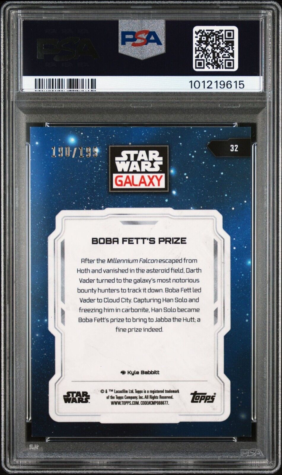 Star Wars Galaxy Boba Fett's Prize Numbered Short Print - /150 PSA 9 - /150