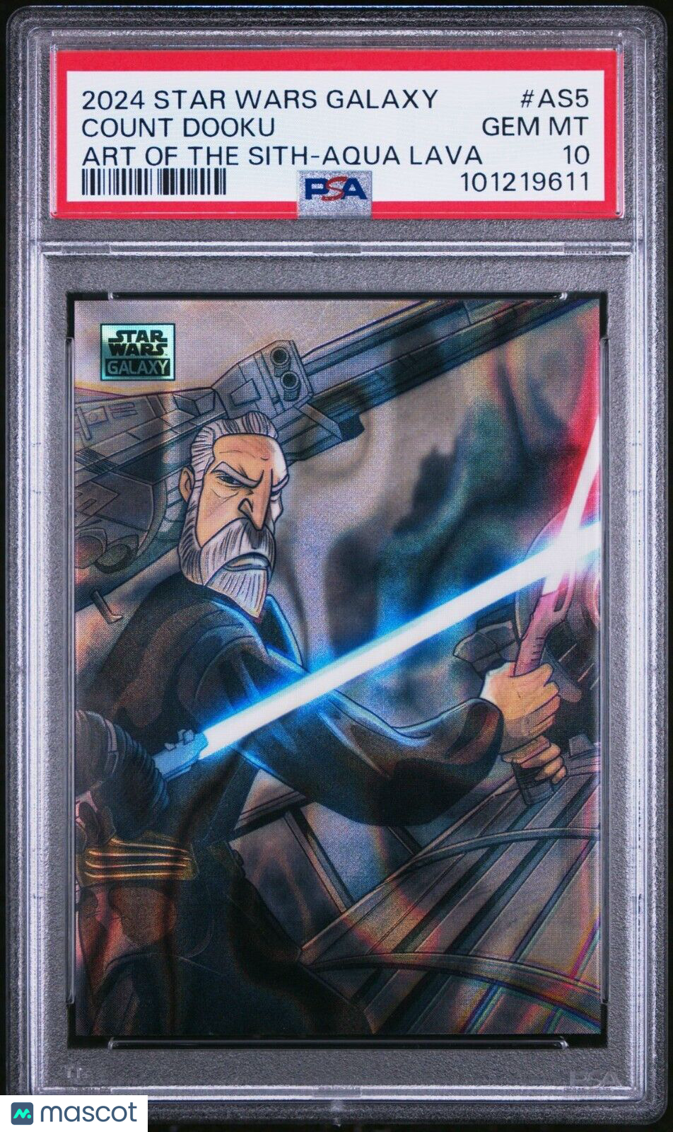 Star Wars Galaxy Count Dooku - /175 Aqua Lava Parallel - /175 #AS-5 PSA 10
