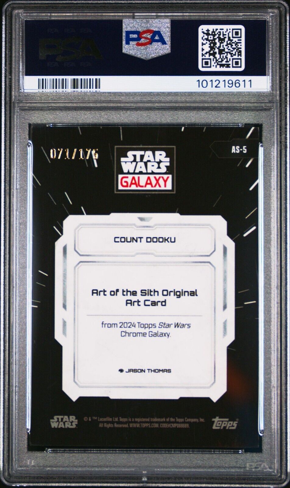 Star Wars Galaxy Count Dooku - /175 Aqua Lava Parallel - /175 #AS-5 PSA 10