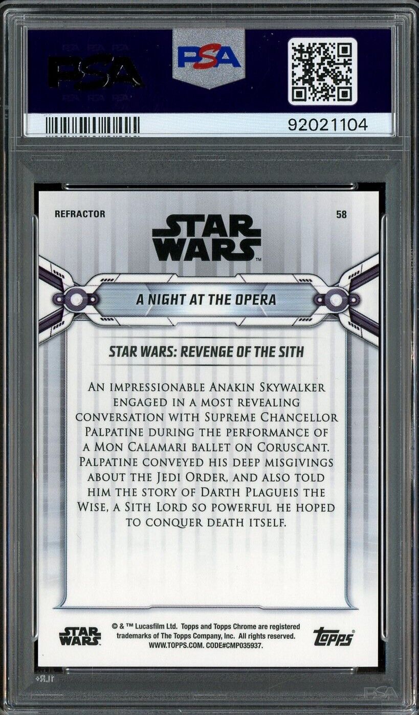 2019 Star Wars Topps Chrome Leg Refractor #58 A Night At The Opera PSA 9 MINT