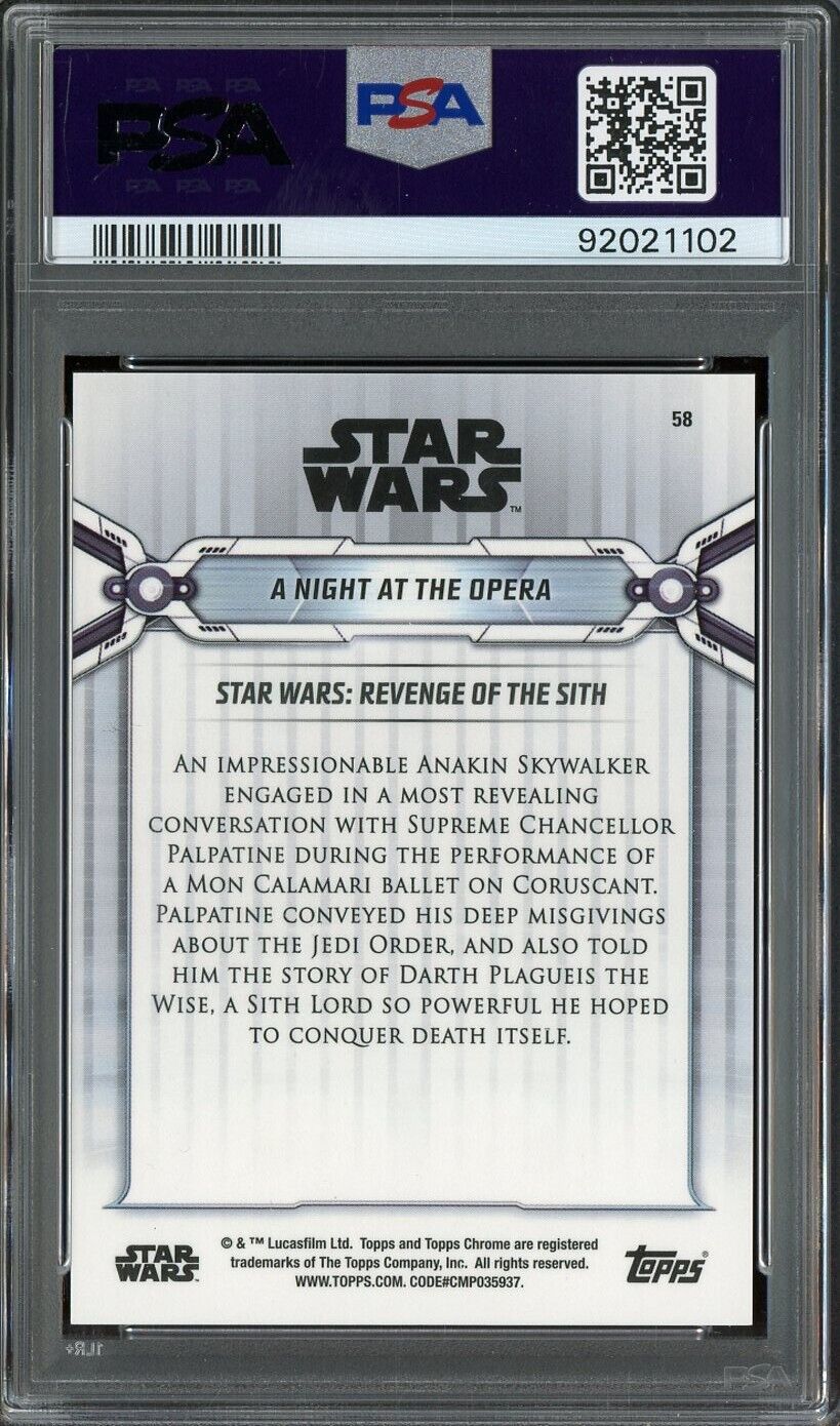 2019 Star Wars Topps Chrome Leg Green Ref /50 - A Night At The Opera PSA 9 -/50