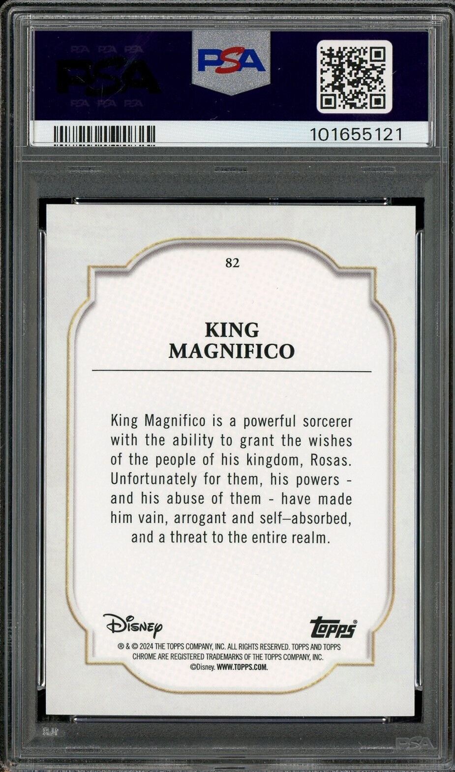 2024 Topps Chrome Disney Purple Refractor /199 #82 King Magnifico PSA 8 - /199