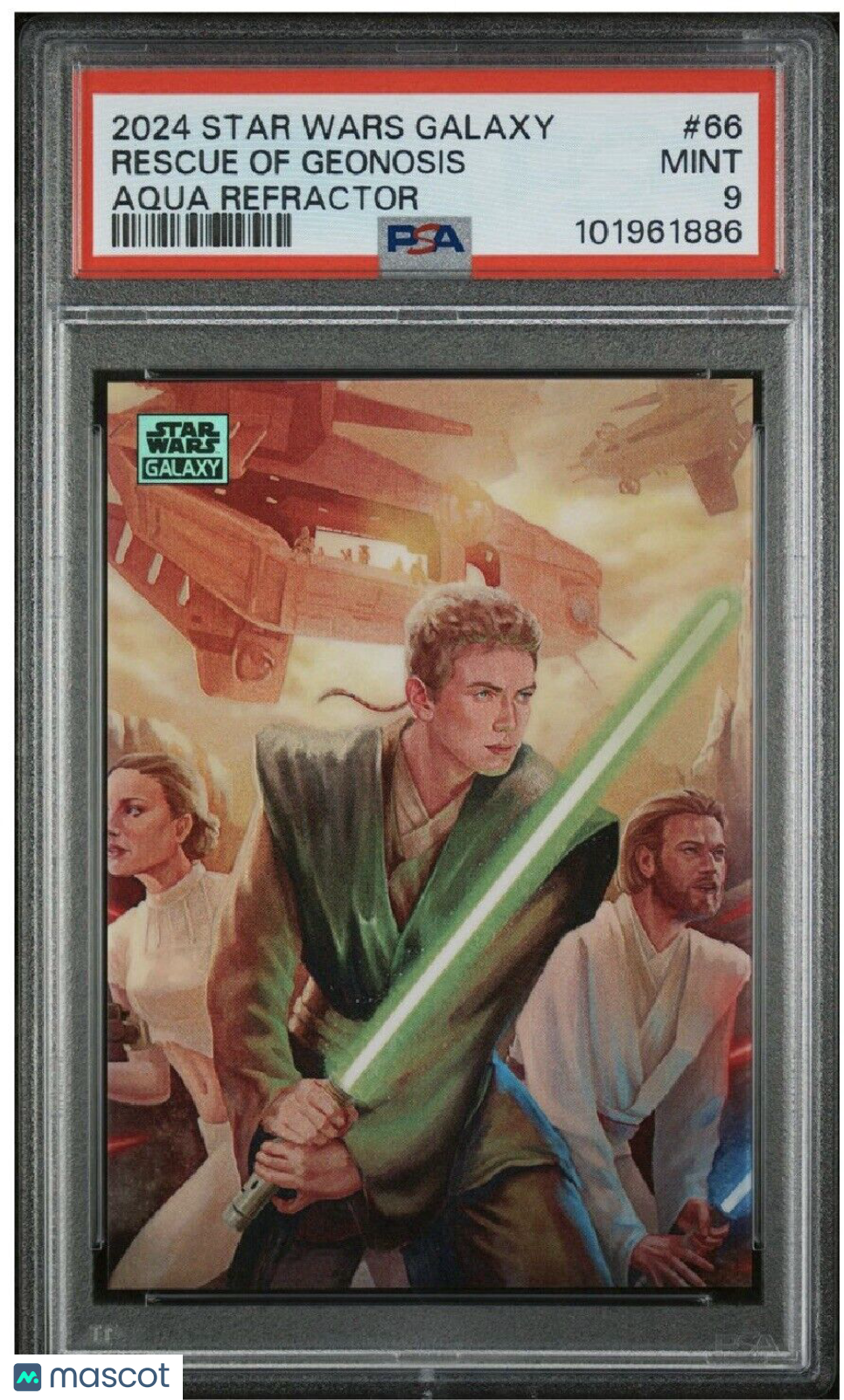 Star Wars Galaxy Rescue Of Geonosis #66 - Aqua Refractor /199 - PSA 9 - /199