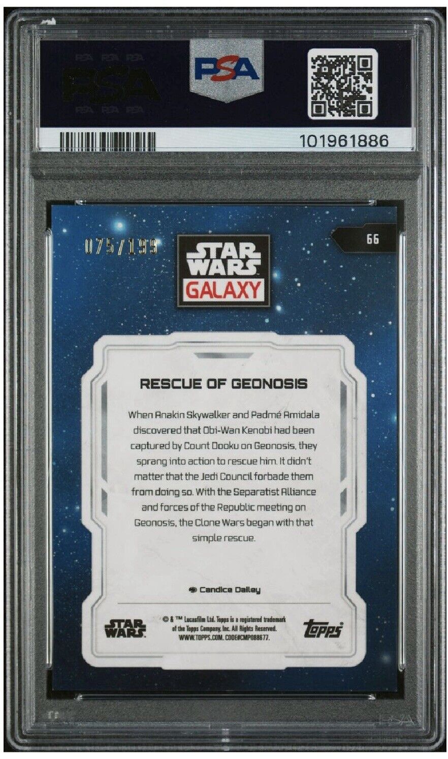 Star Wars Galaxy Rescue Of Geonosis #66 - Aqua Refractor /199 - PSA 9 - /199