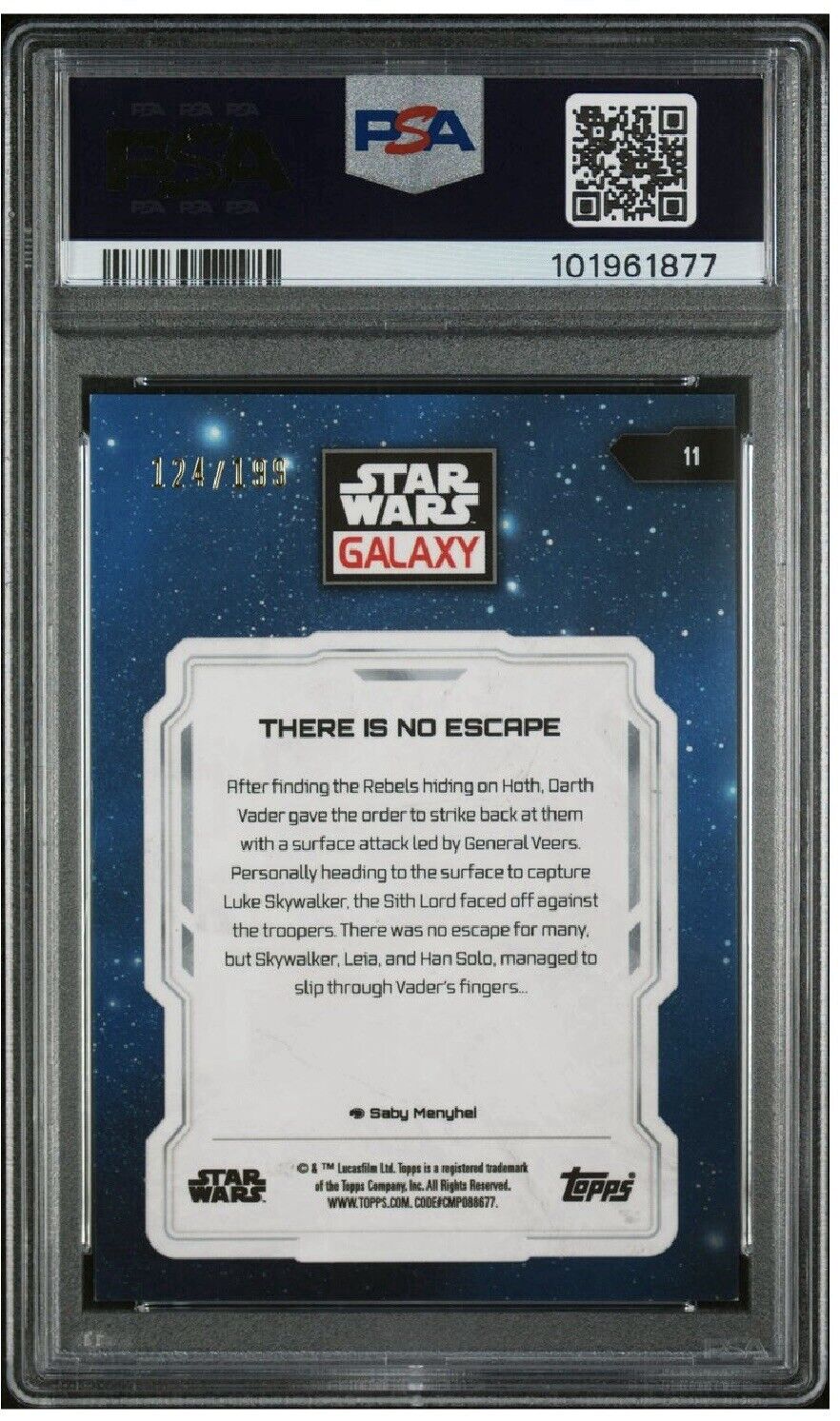 Star Wars Galaxy There Is No Escape #11 - /199 Aqua Refractor PSA 9 - /199