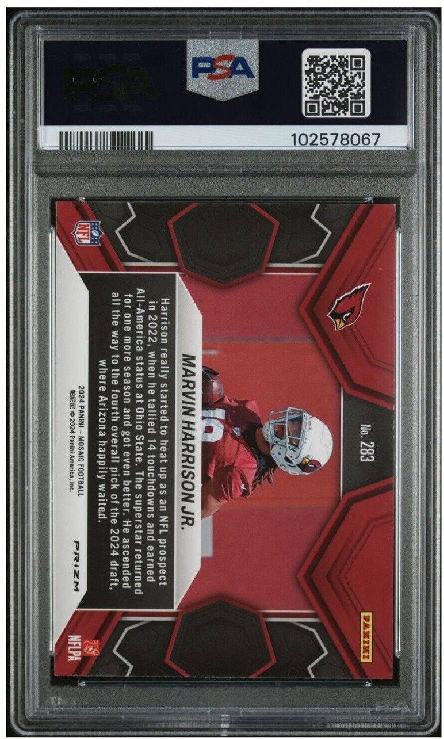 2024 Panini Mosaic Marvin Harrison Jr. #283 Red Mosaic Rookie PSA 9