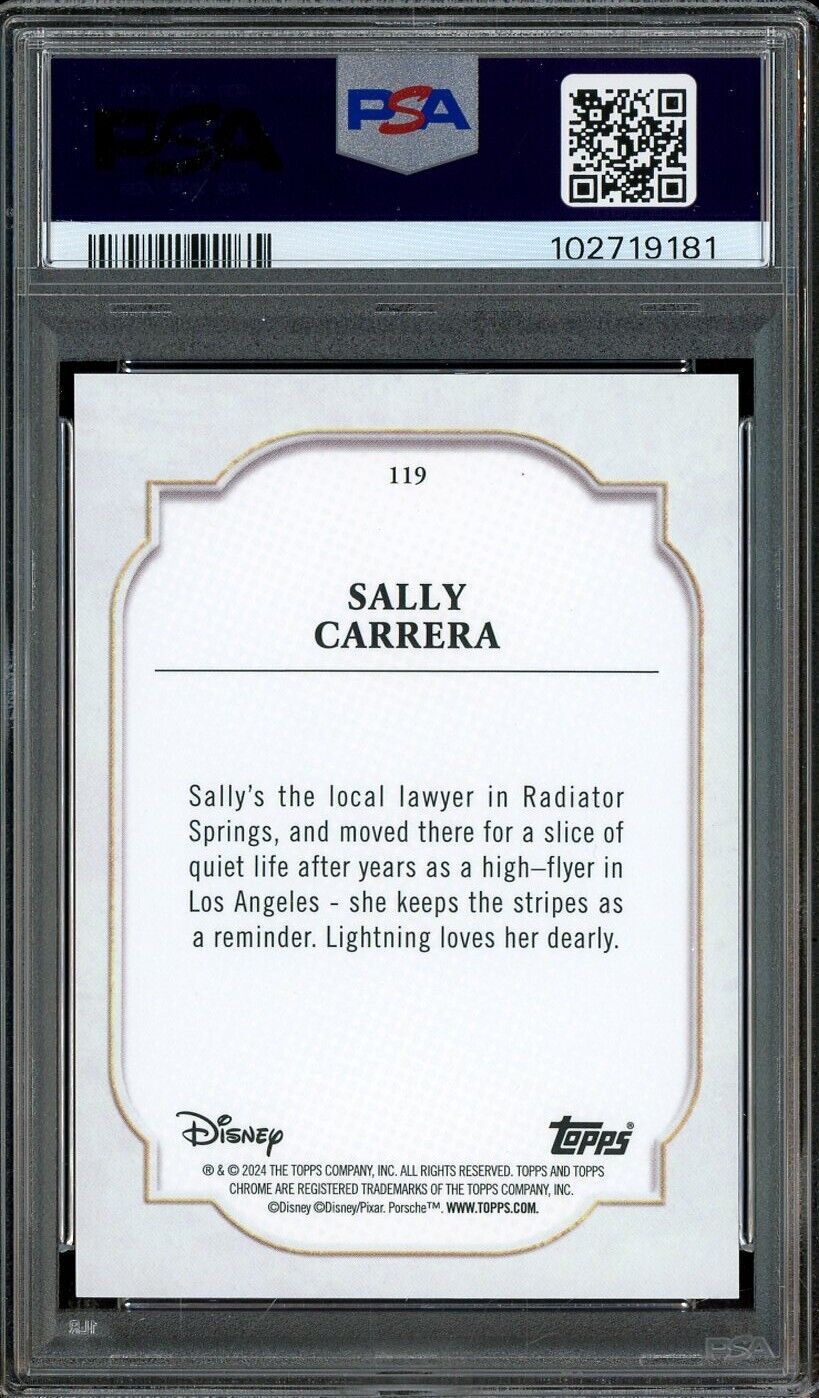 2024 Topps Chrome Disney Purple & Green Pulsar /150 - Sally Carrera PSA 9 - /150
