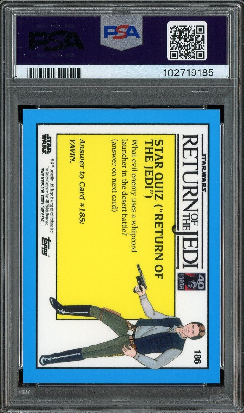2023 Topps Star Wars Return of Jedi Sapphire Master of his Court Aqua /75 PSA 9