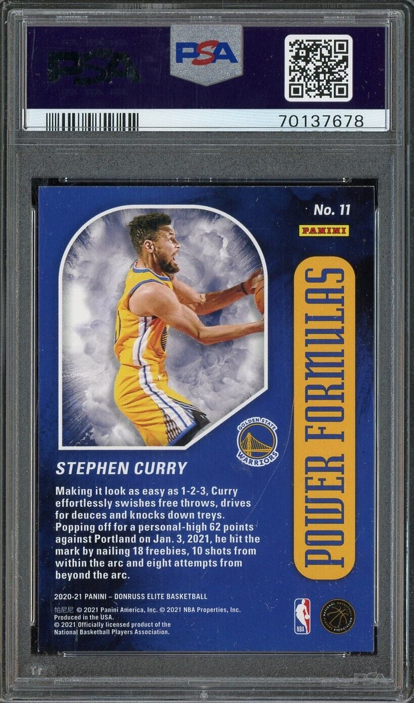 2020 Donruss Elite Power Formulas #11 Stephen Curry Warriors PSA 9 MINT