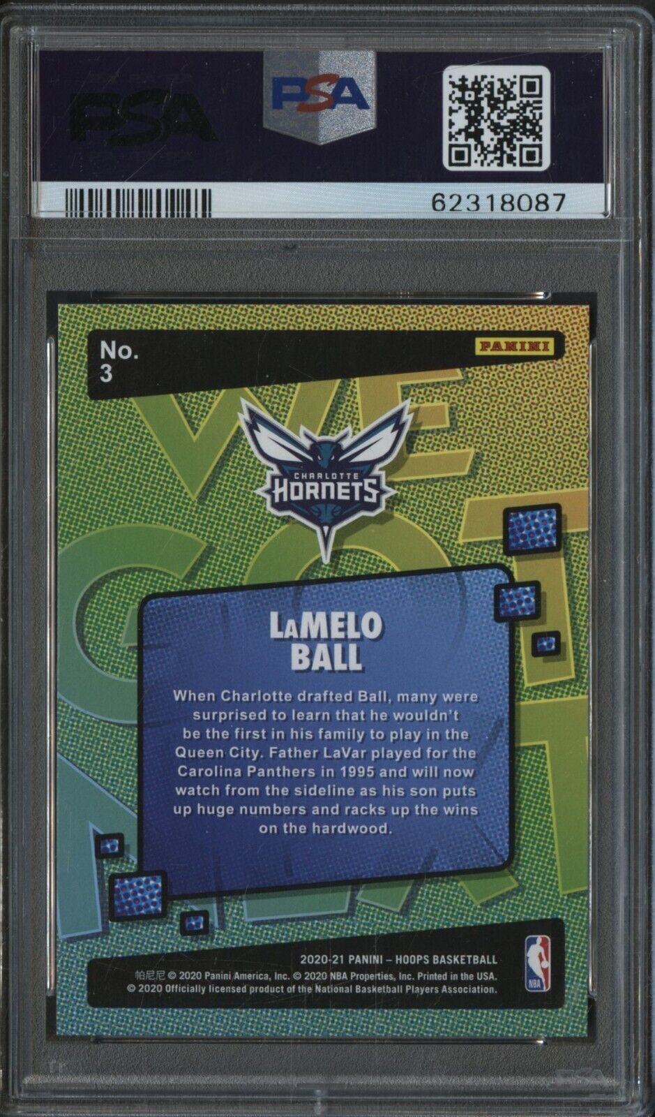 2020 Panini Hoops We Got Next #3 LaMelo Ball Hornets RC Rookie PSA 10 GEM MINT