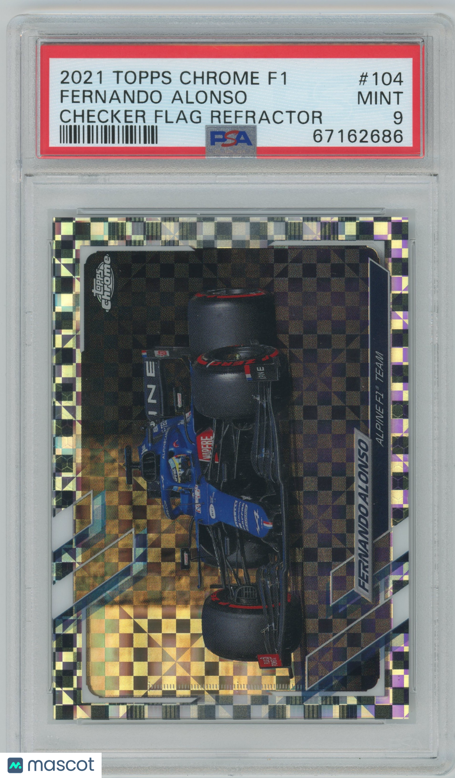2021 Topps Chrome Formula 1 Fernando Alonso #104 PSA 9