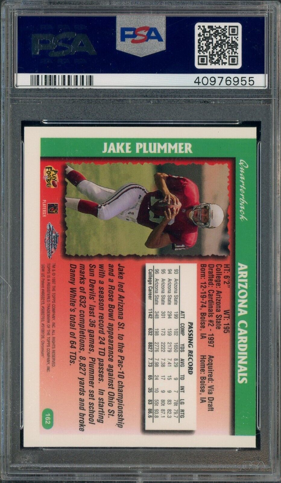 1997 Topps Chrome #162 Jake Plummer Cardinals RC ROOKIE PSA 9 - ROOKIE