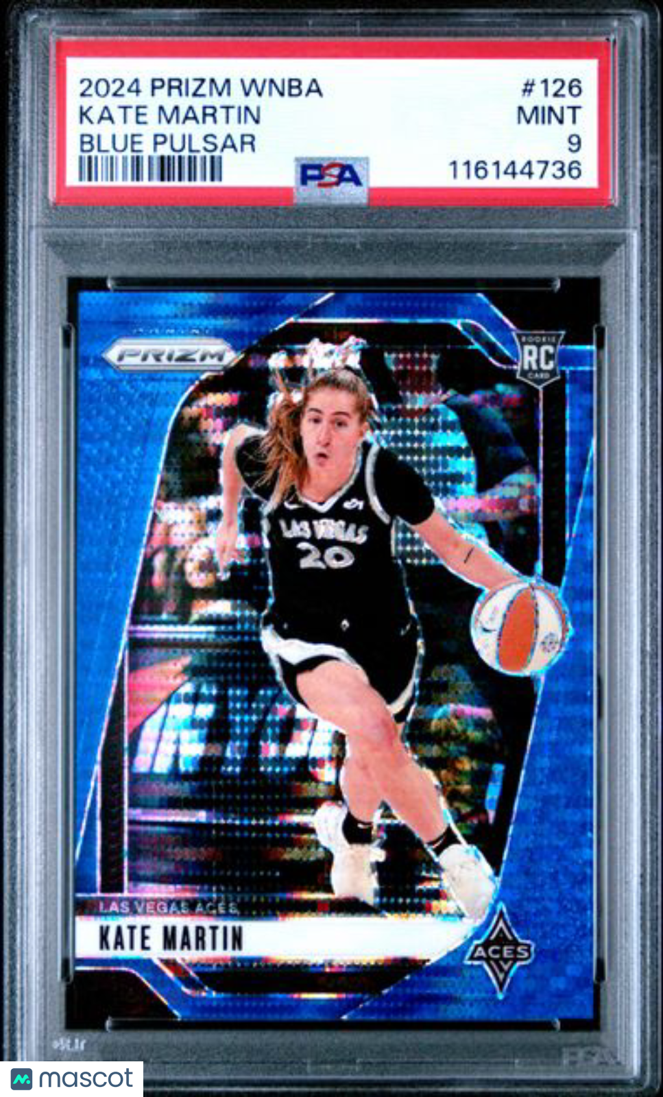 2024 Panini Prizm WNBA - #126 Kate Martin - Blue Pulsar /199 - ROOKIE /199 - PSA