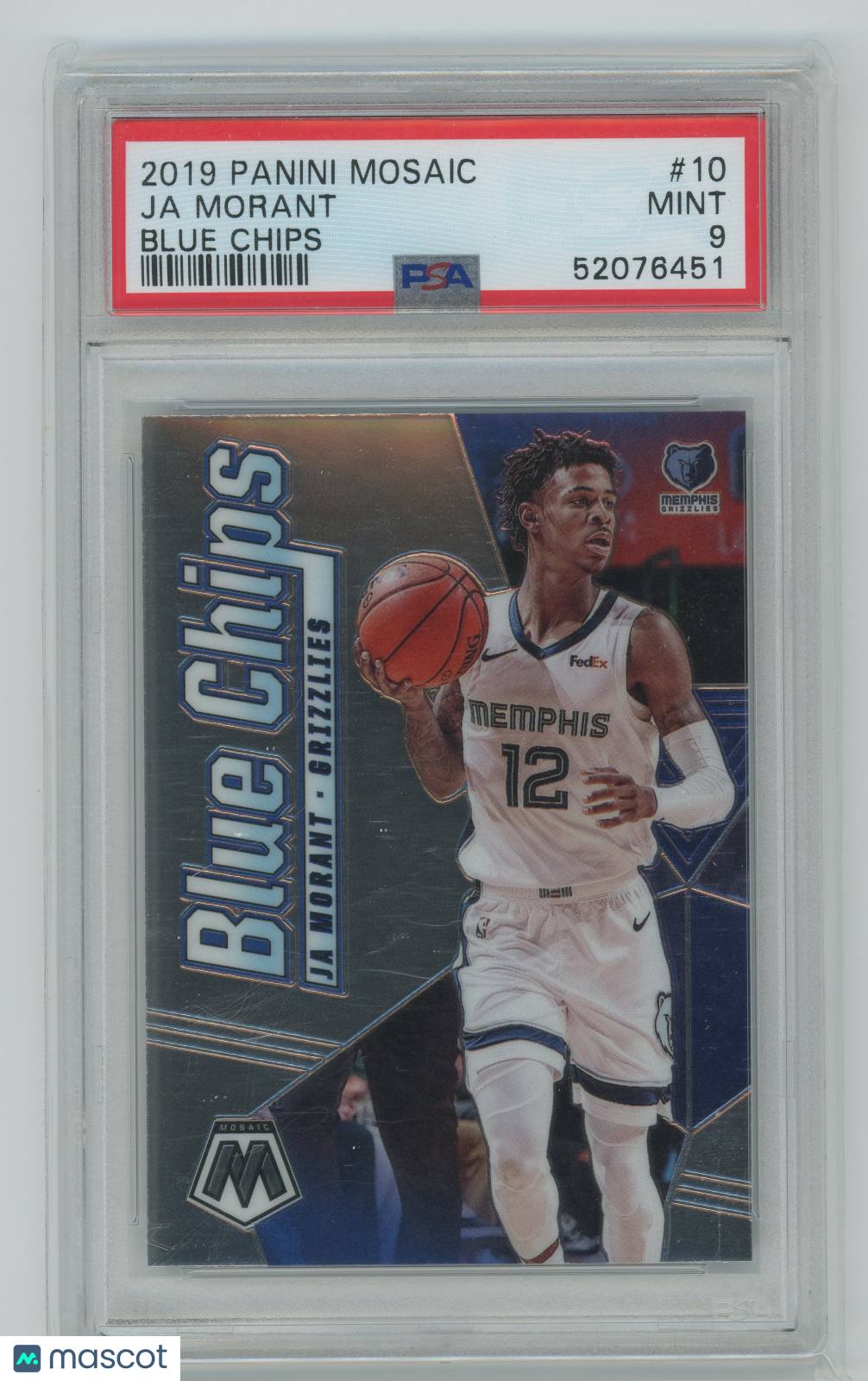 2019 Panini Mosaic Blue Chips Ja Morant #10 PSA 9