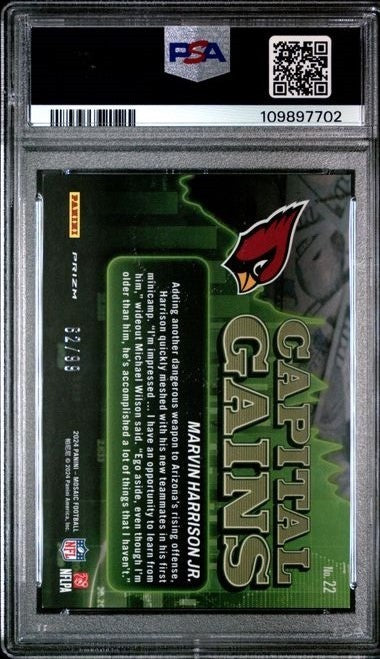 2024 Mosaic - Marvin Harrison Jr - Capital Gains Blue /99 - ROOKIE - PSA - /99