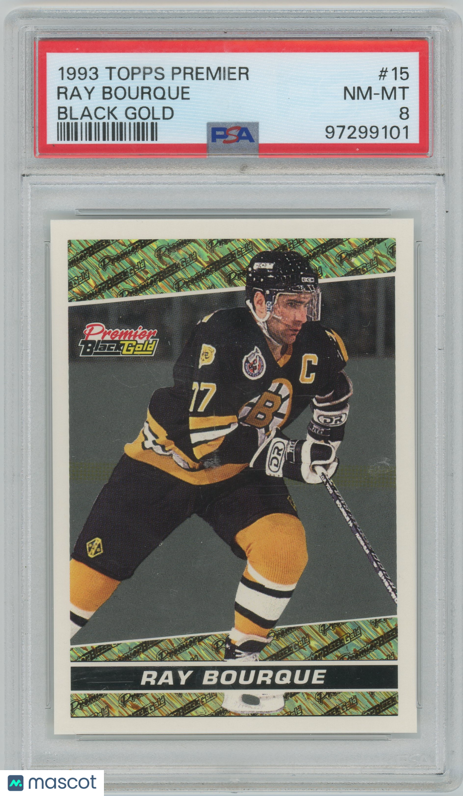 1993 Topps Premier Black Gold Hockey #15 Ray Bourque Bruins PSA 8 NM-MT