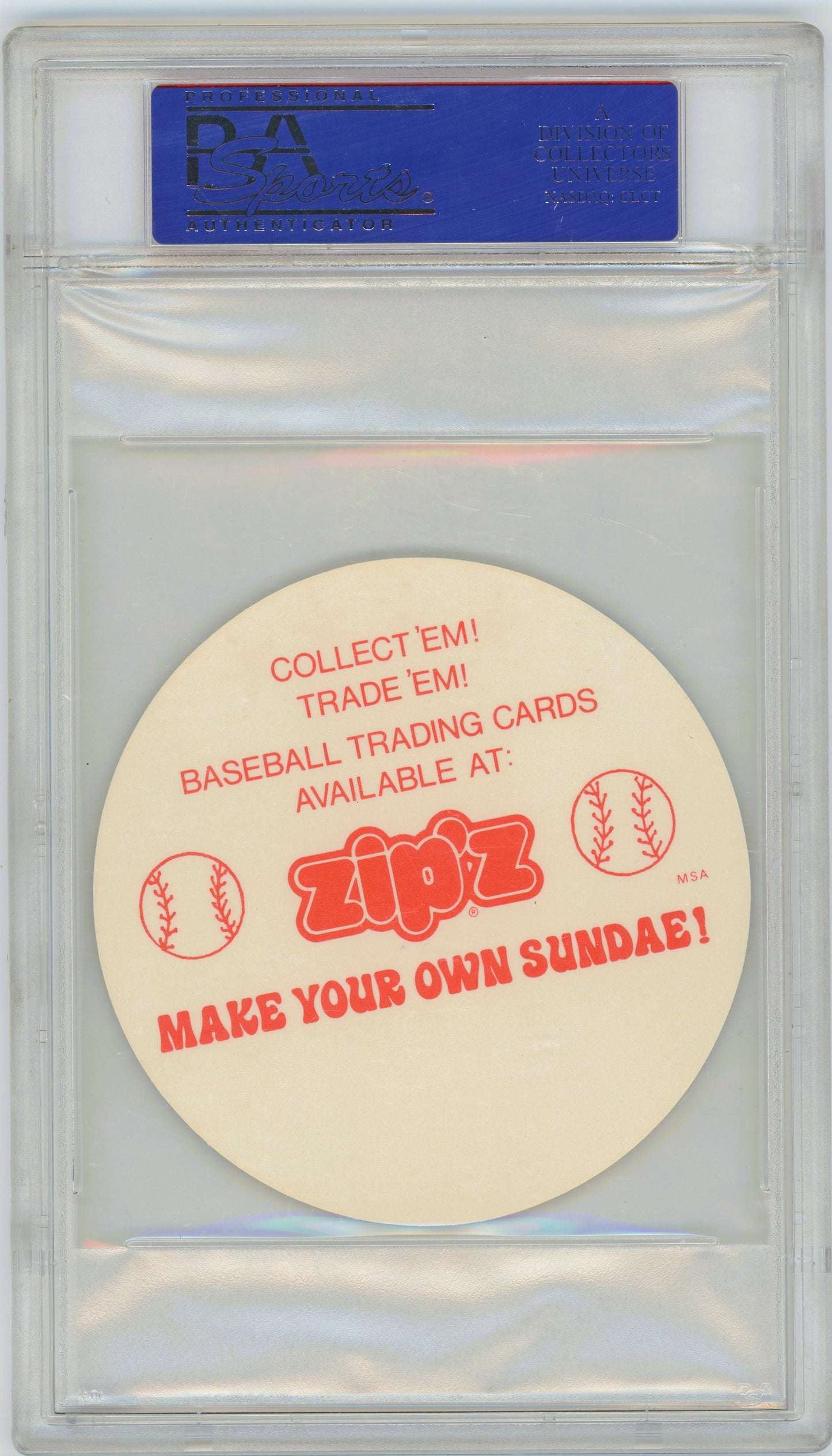 1977 Zip'z Discs Carlton Fisk PSA 10