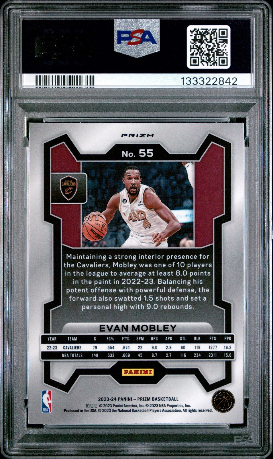 2023 Panini Prizm NBA Basketball - Evan Mobley #55 - GREEN PRIZM - PSA 10