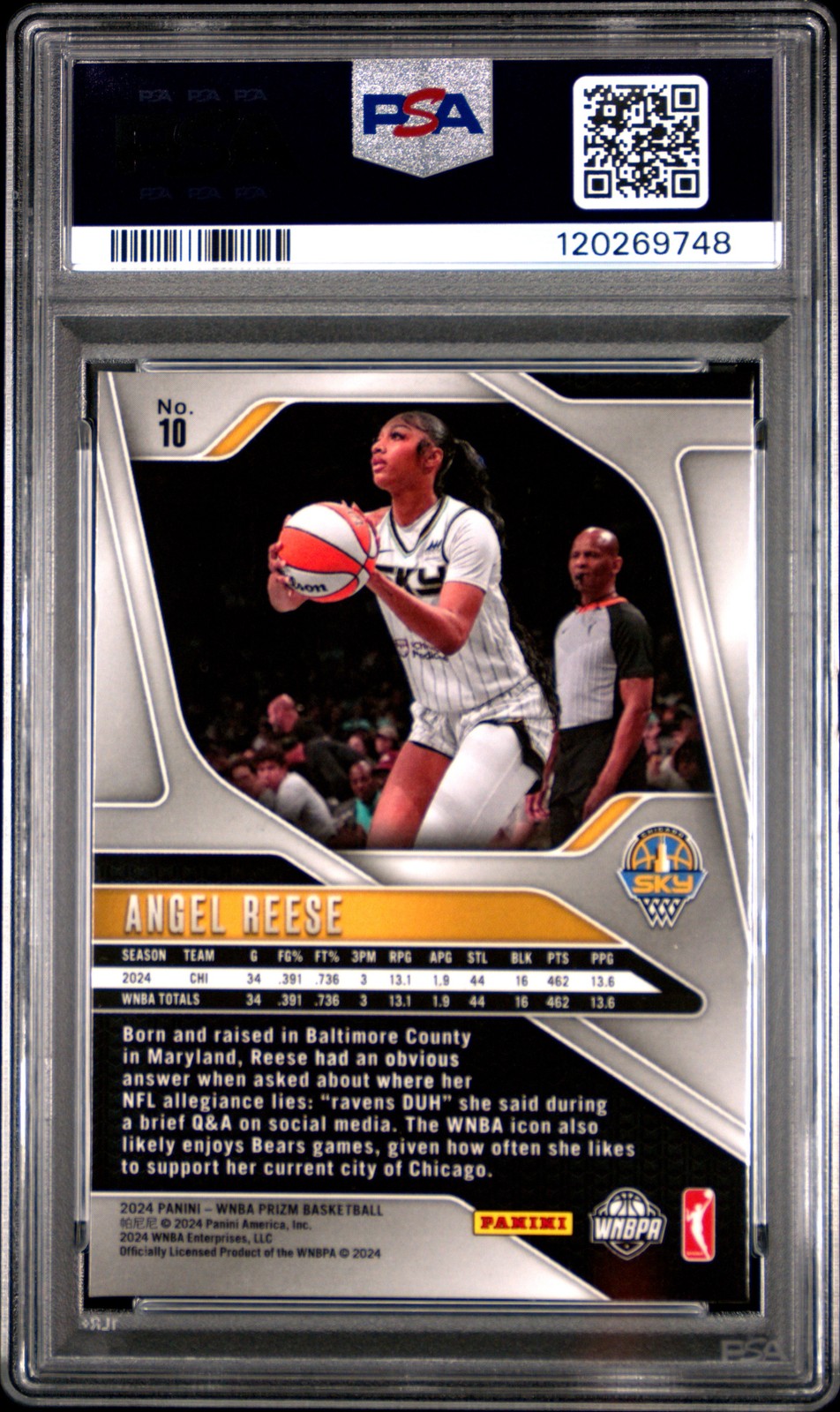 2024 Panini Prizm WNBA - Angel Reese #10 - Rookie - PSA 7 - ROOKIE