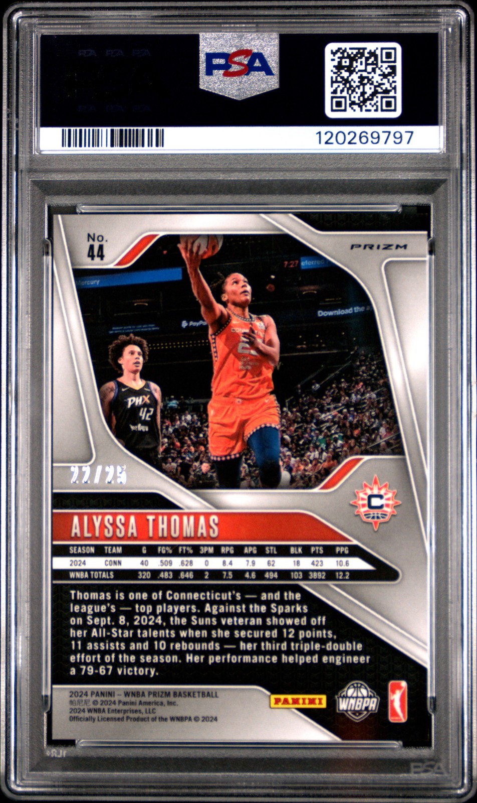 2024 Panini Prizm WNBA - Alyssa Thomas #44 - Green Pulsar /25 - PSA - /25