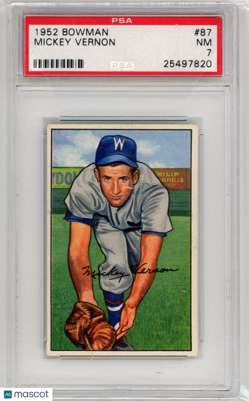1952 Bowman Mickey Vernon #87 PSA 7