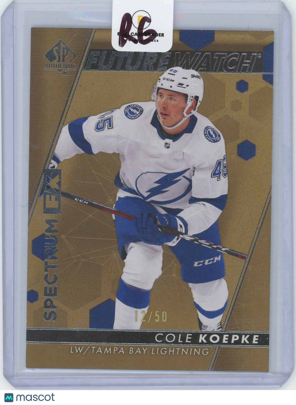 2022-23 SP Authentic Hockey Cole Koepke #S-43 Future Watch Gold 12/50