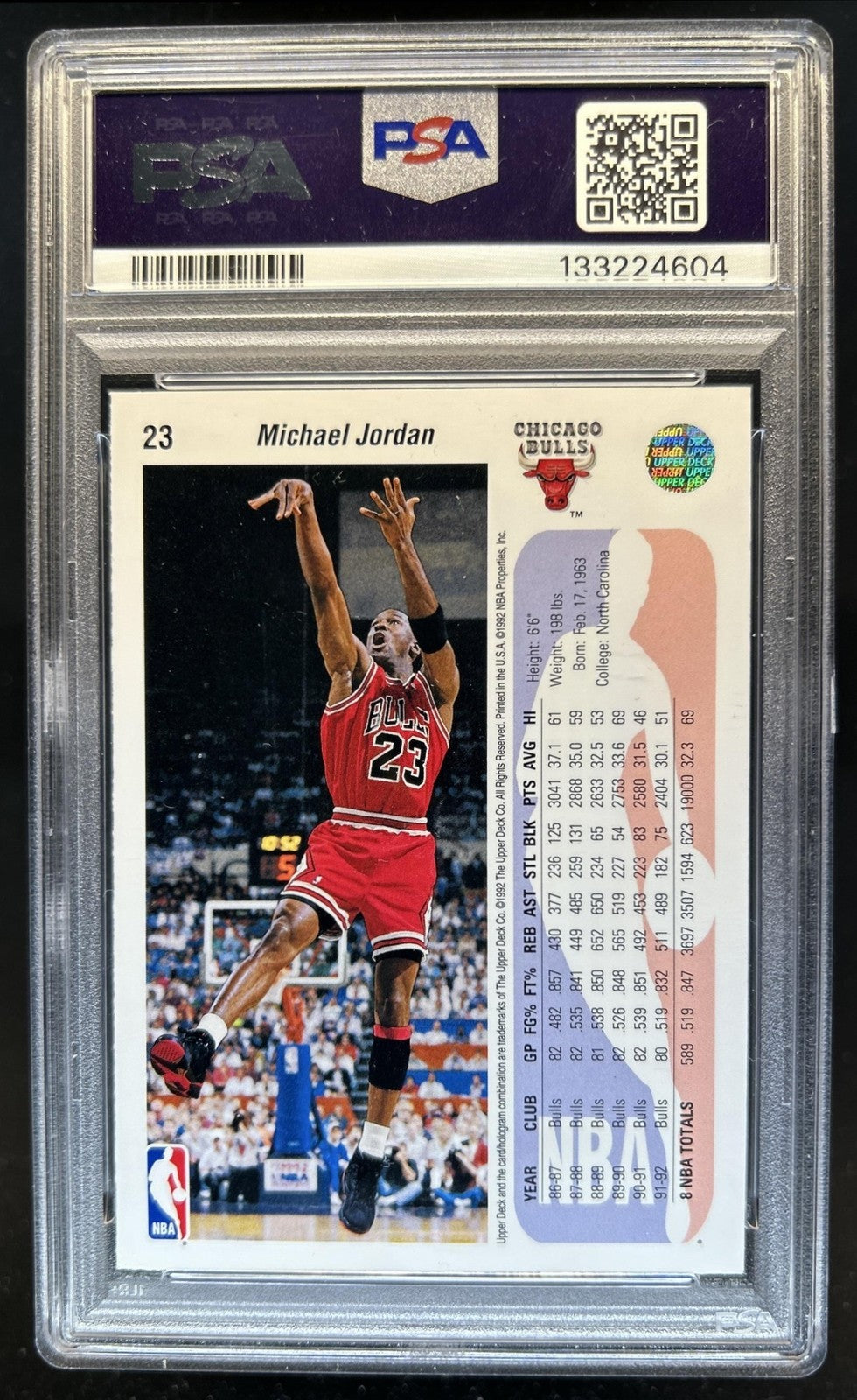 1992 Upper Deck - Michael Jordan #23 - Bulls MJ - PSA 8