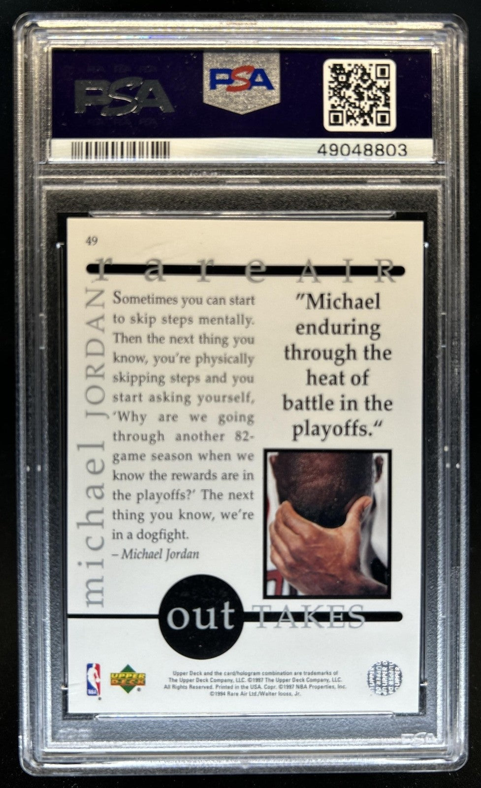 1997 Upper Deck - Michael Jordan - MJ Rare Air Tribute Box #49 - PSA