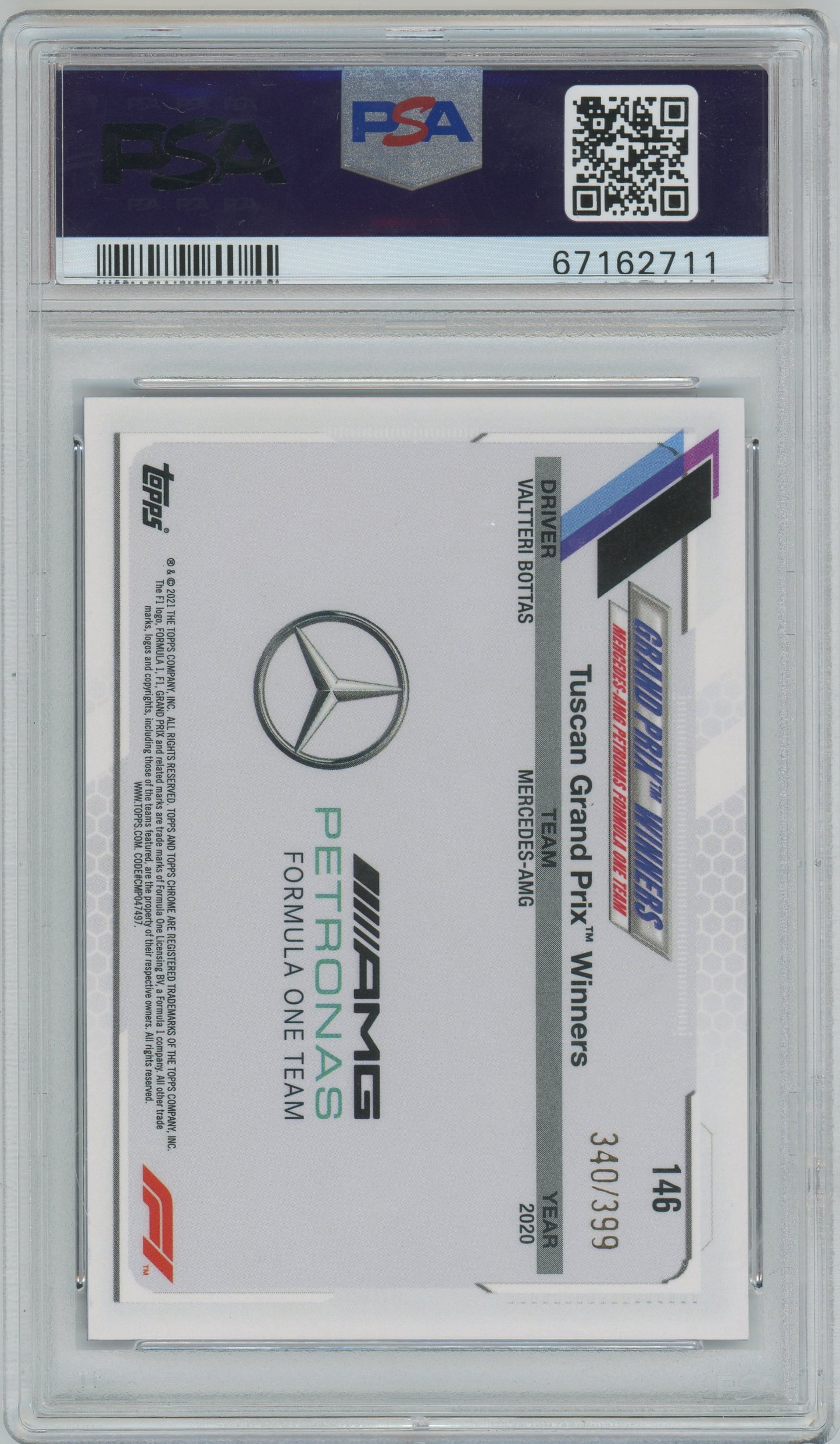 2021 Topps Chrome Formula 1 Lewis Hamilton #146 PSA 10 - /399, ## 340/399