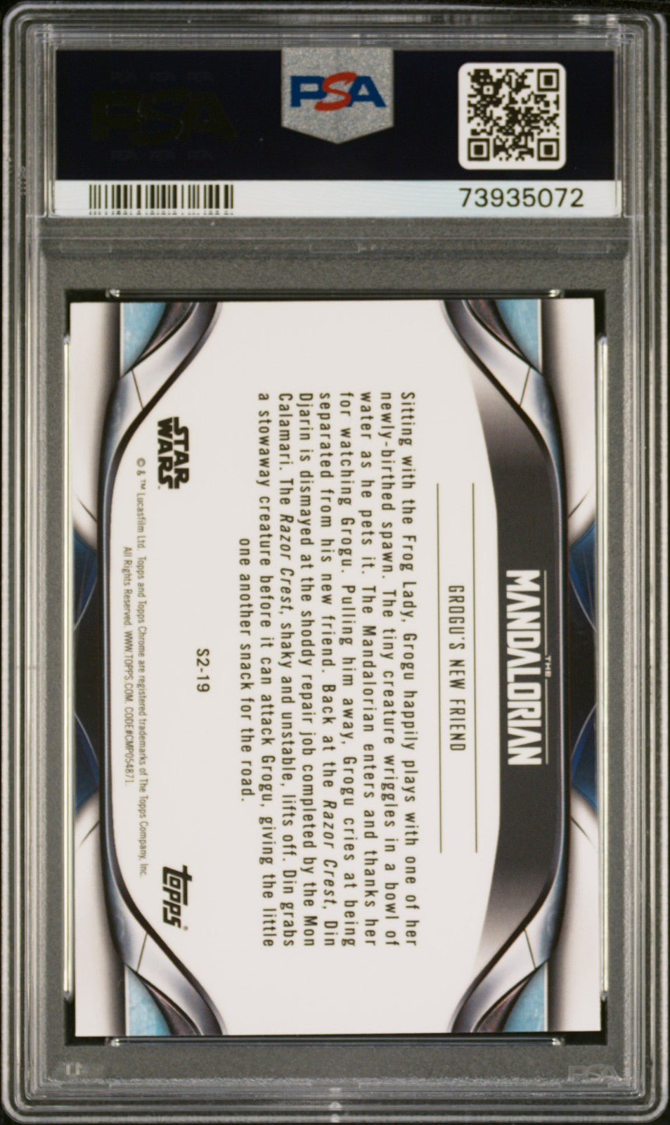 2022 Chrome Star Wars - Grogu's New Friend - Mandalorian Beskar Edition - PSA