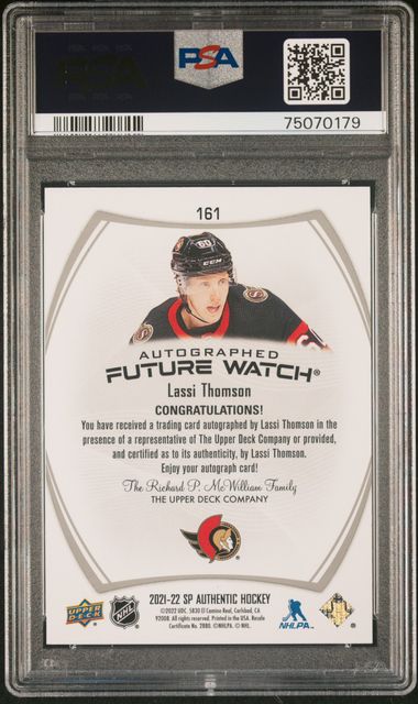 2021 SP Authentic - Lassi Thomson - FUTURE WATCH AUTO /999 - PSA