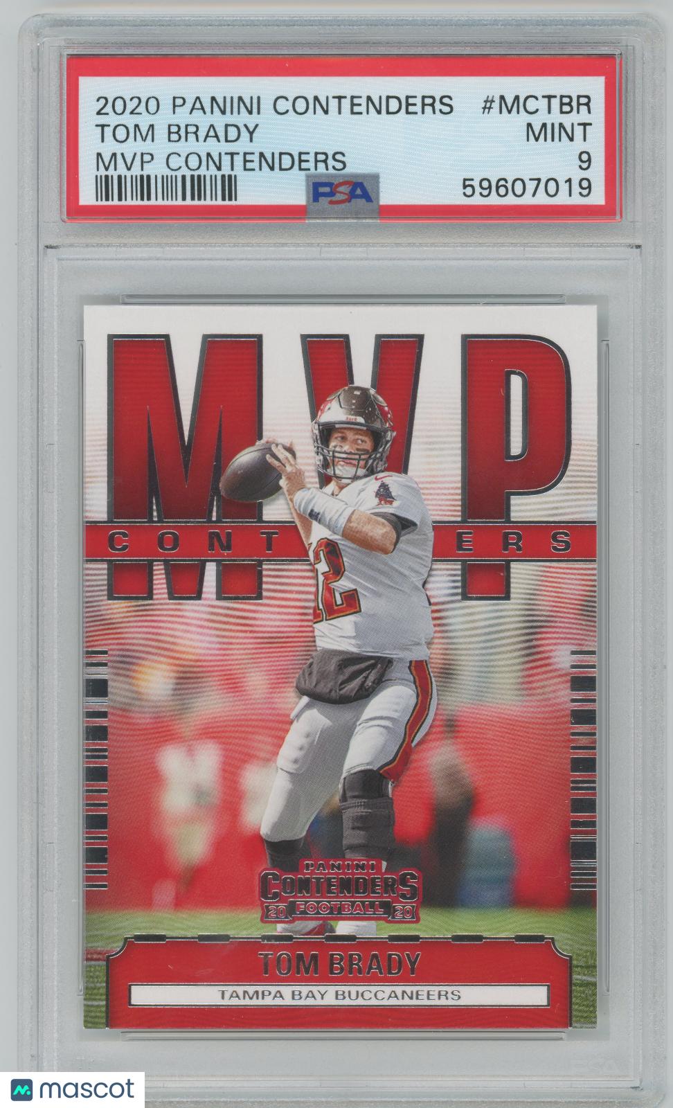 2020 Panini Contenders MVP Contenders #MCTBR Tom Brady Buccaneers PSA 9