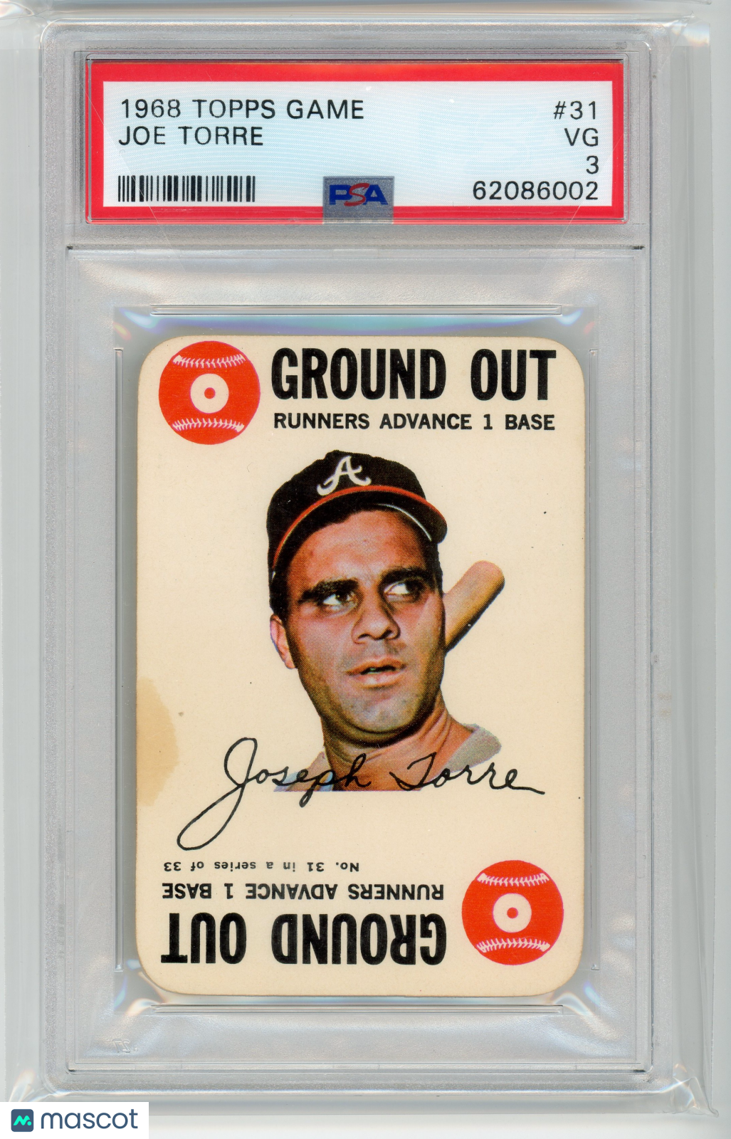 1968 Topps Game Joe Torre #31 PSA 3