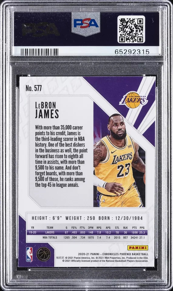 2020 Panini Chronicles LeBron James #577 PSA 9