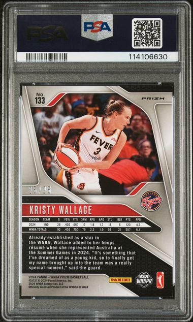 2024 Panini Mojo Prizm WNBA /25 - Kristy Wallace Fever - 25/25 MOJO /25 - PSA