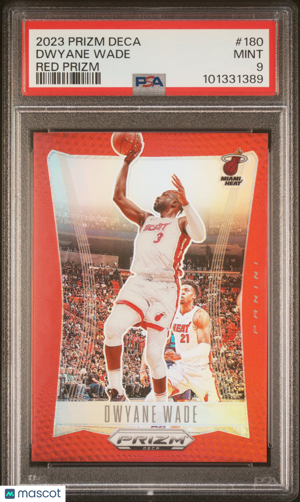 2023 Panini Red Prizm Deca #180 Dwyane Wade Miami Heat 96/199 PSA 9 MINT /199