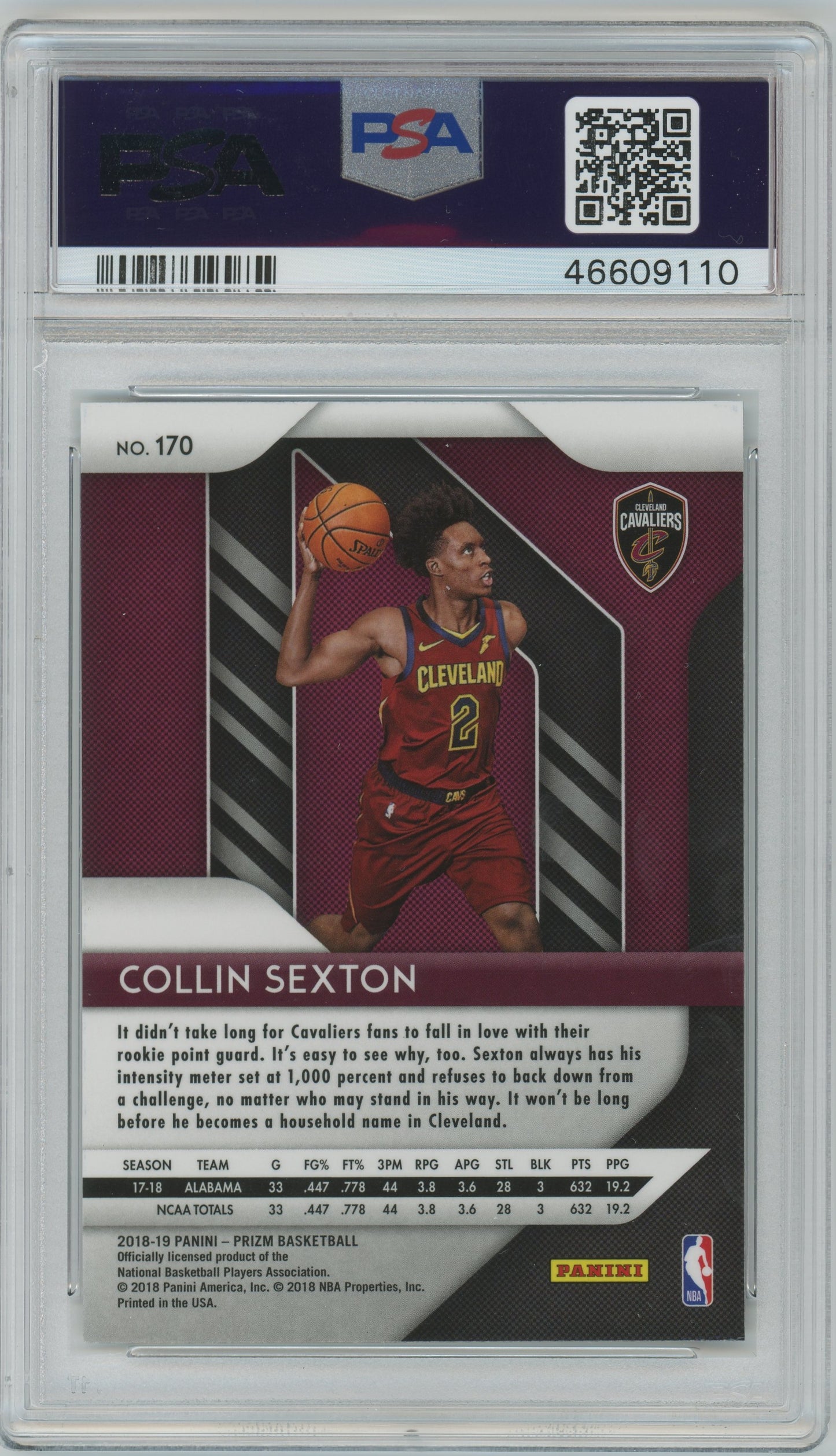 2018 Panini Prizm Collin Sexton ROOKIE #170 PSA 10