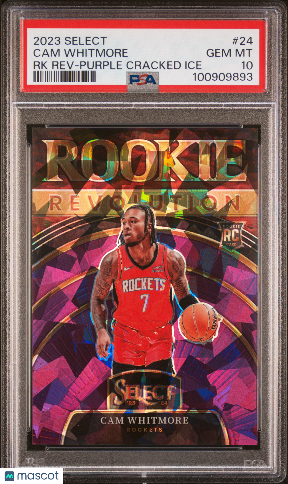 2023 Panini Select - Purple Cracked Ice /75 - Cam Whitmore ROOKIE - /75 - PSA 10