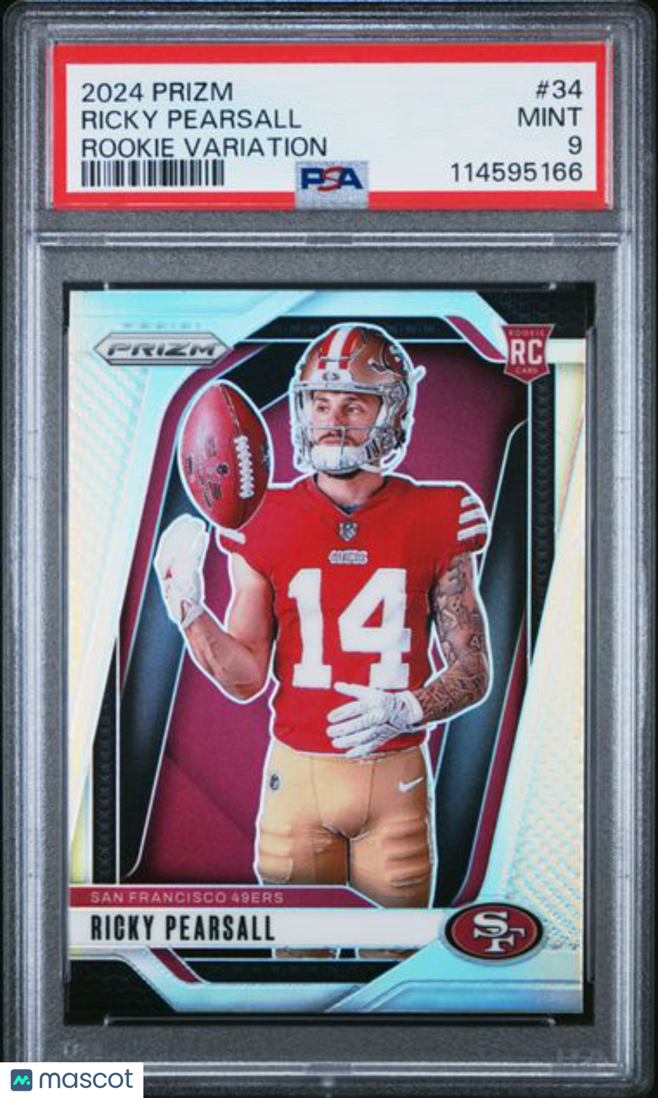 2024 Panini Prizm #34 - Ricky Pearsall - Silver Prizm - ROOKIE VARIATION - PSA