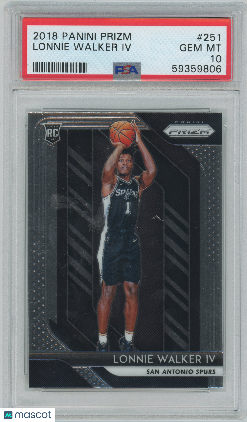 2018 Panini Prizm Lonnie Walker IV ROOKIE #251 PSA 10