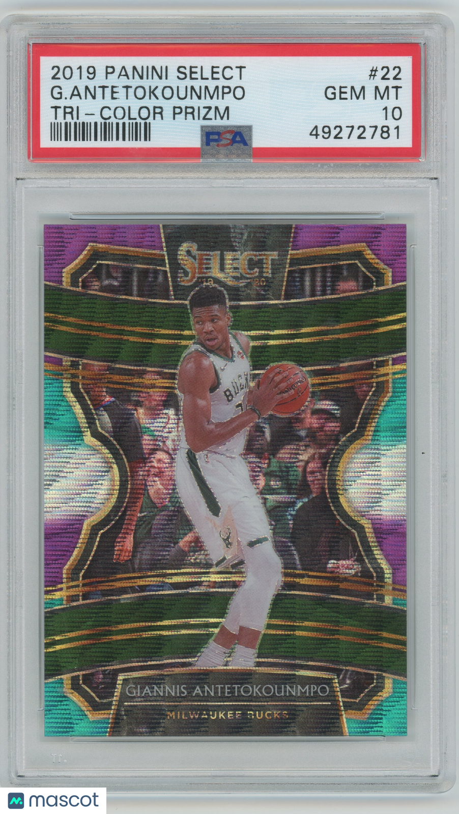 2019 Panini Select Giannis Antetokounmpo #22 Tri Color Prizm PSA 10