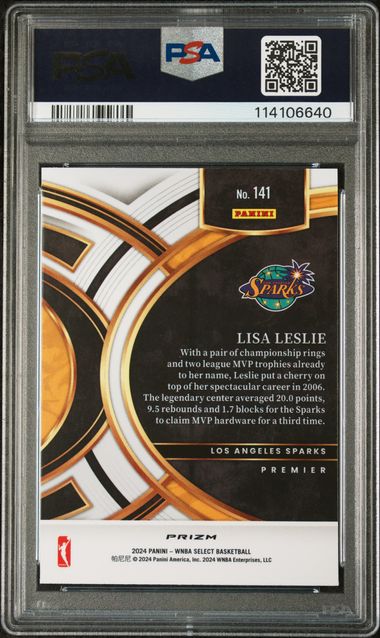 2024 Panini Select WNBA - Red Ice Prizm #141 - Lisa Leslie - PSA 9 MINT