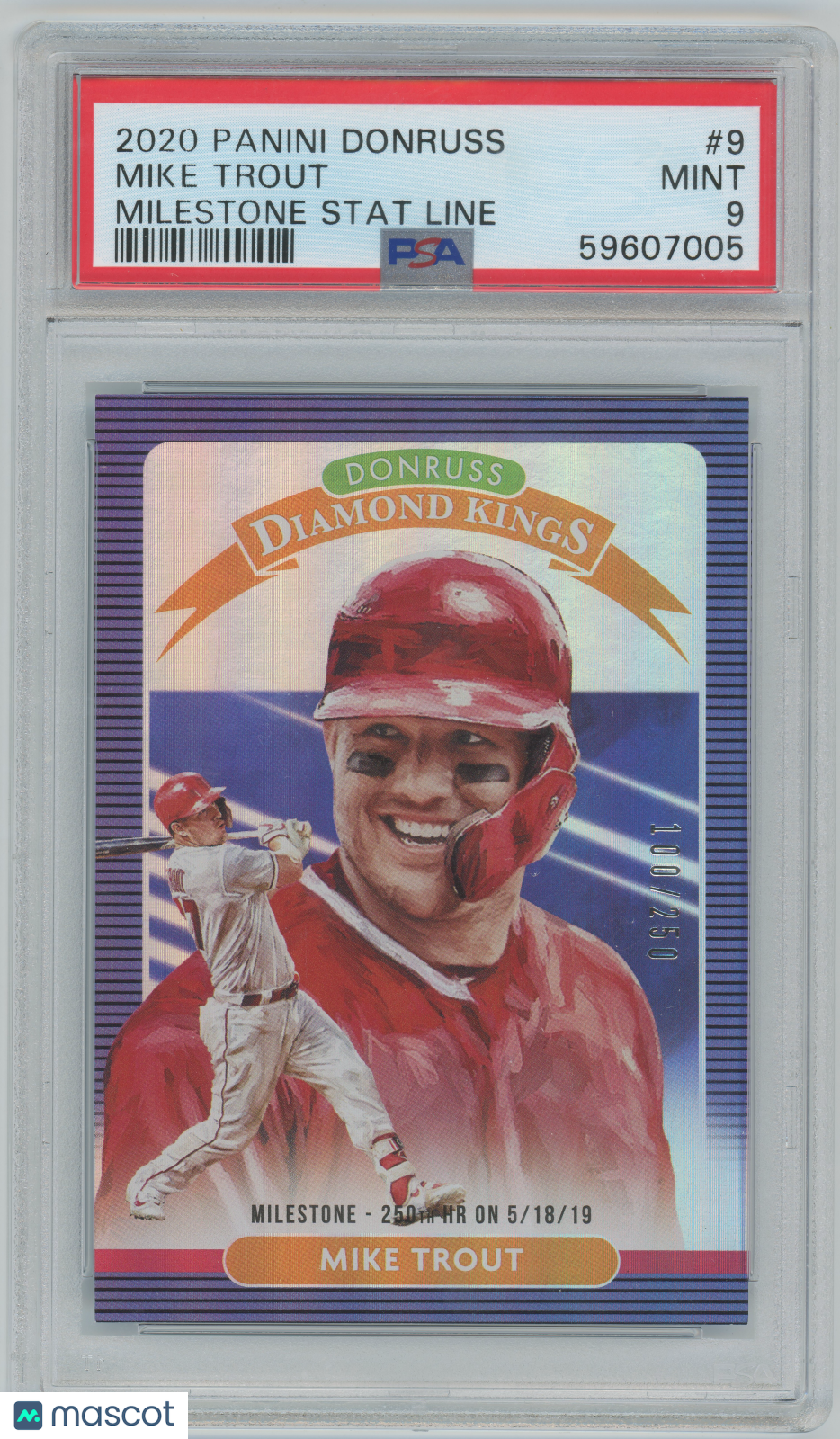 2020 Panini Donruss - Mike Trout #9 - Milestone Stat Line /250 - PSA - /250