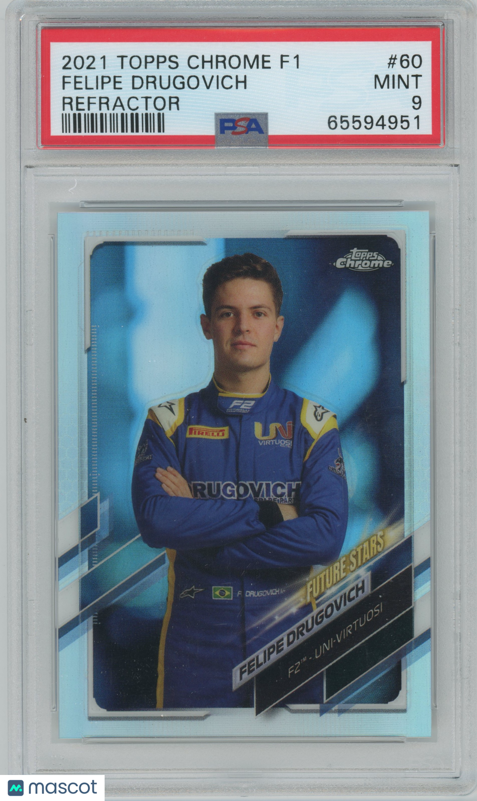 2021 Topps Chrome Formula 1 Felipe Drugovich #60 PSA 9