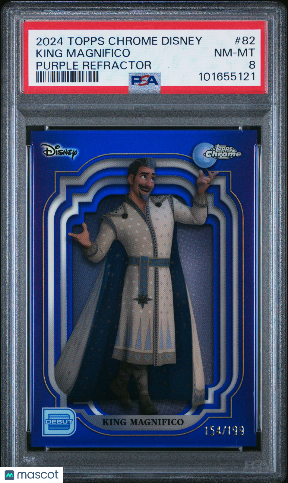 2024 Topps Chrome Disney Purple Refractor /199 #82 King Magnifico PSA 8 - /199